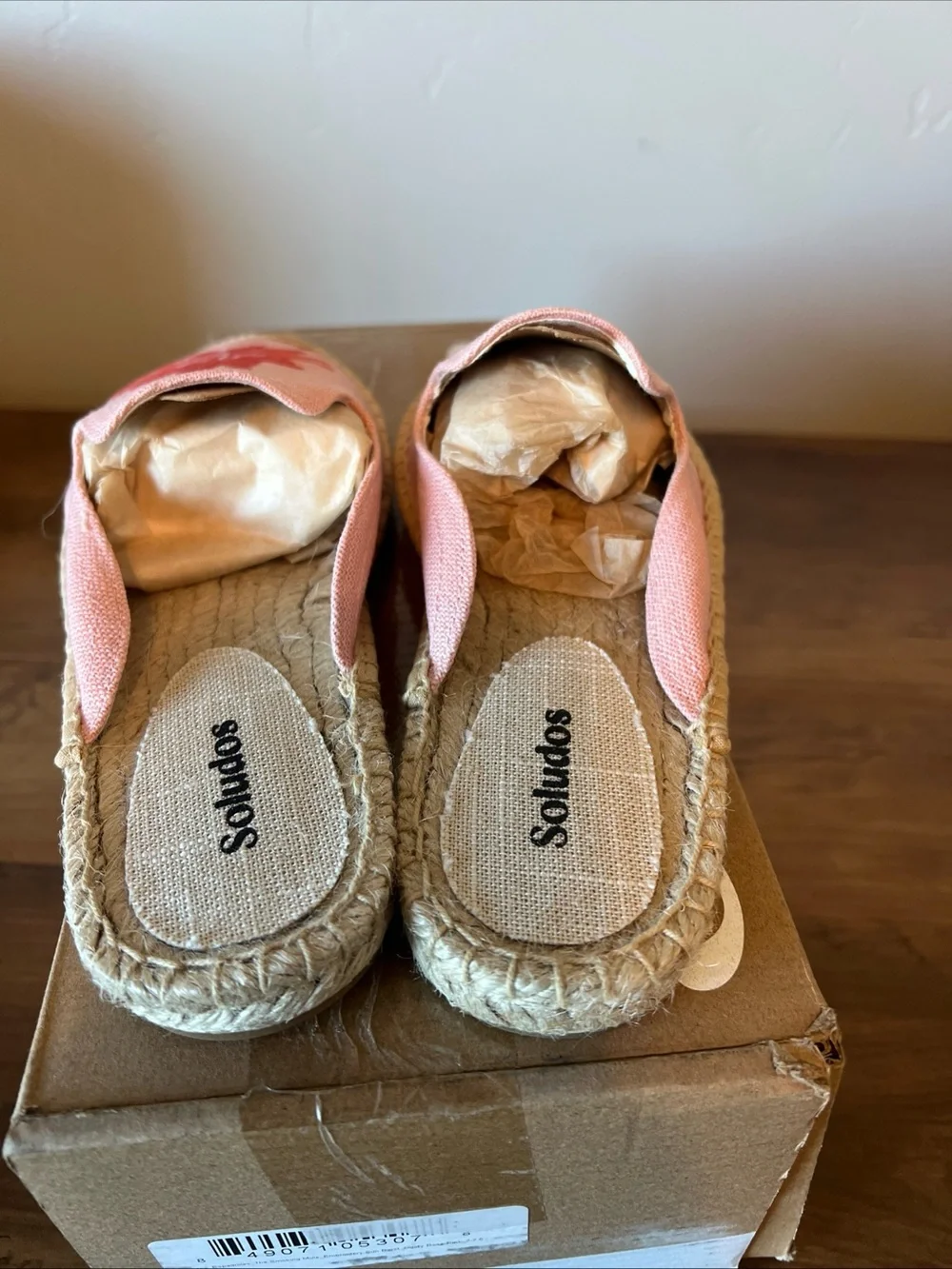 Soludos Espadrille Smoking Mule Embroidery Sun Burst Dusty Rose Pink
